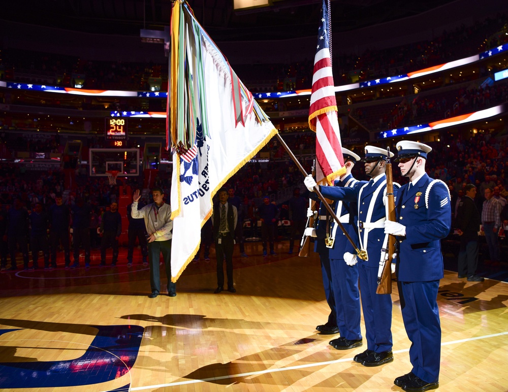 Coast Guard Headquarters chorus performs at Washington Wizards game