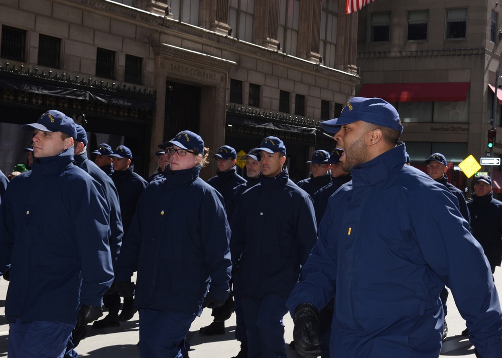Coast Guard Members March in the 2017 New York City St. Patrick’s Day Parade