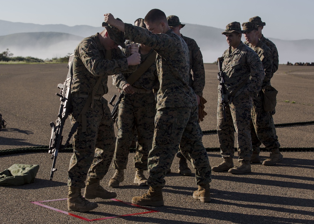 Security Platoon, 5th Marines Participate in Fast-Rope Exercise
