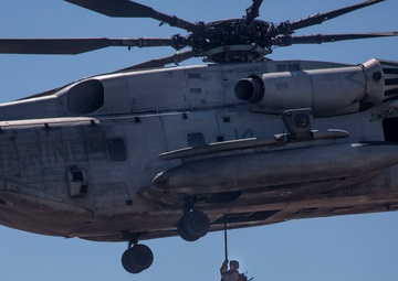 Security Platoon, 5th Marines Participate in Fast-Rope Exercise