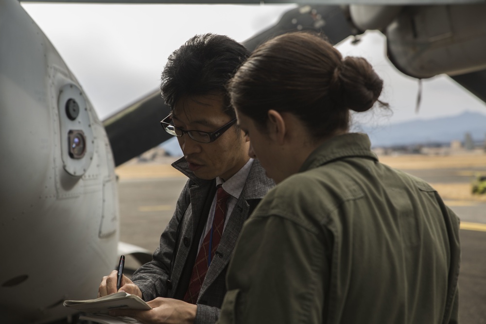 Japan Ministry of Defense Views Static Display of Osprey