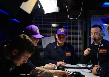 Hué City is deployed with the George H.W. Bush Carrier Strike Group in support of maritime security operations and theater security cooperation efforts in the U.S. 5th and 6th Fleet areas of operations