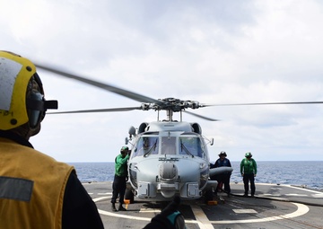 Hué City is deployed with the George H.W. Bush Carrier Strike Group in support of maritime security operations and theater security cooperation efforts in the U.S. 5th and 6th Fleet areas of operations