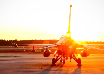 Sunrise on an F-16 at Tyndall AFB