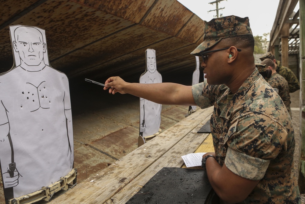 2nd MLG Marines and Sailors qualify with service pistol