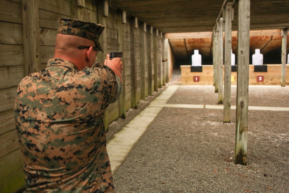 2nd MLG Marines and Sailors qualify with service pistol