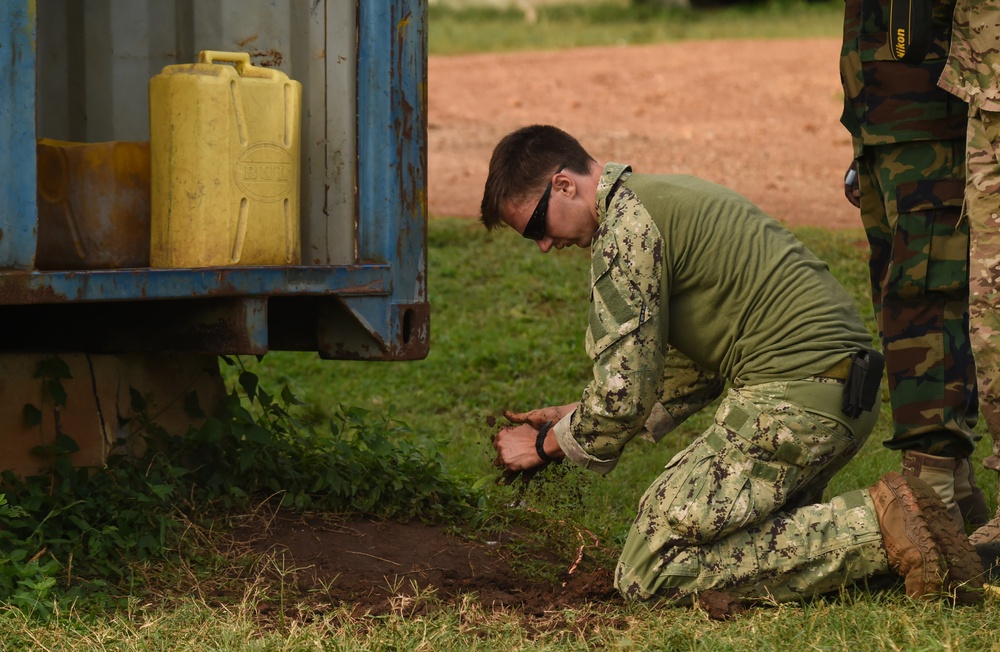 Ugandan Battle Group 22 conducts counter-IED exercise during pre-deployment training