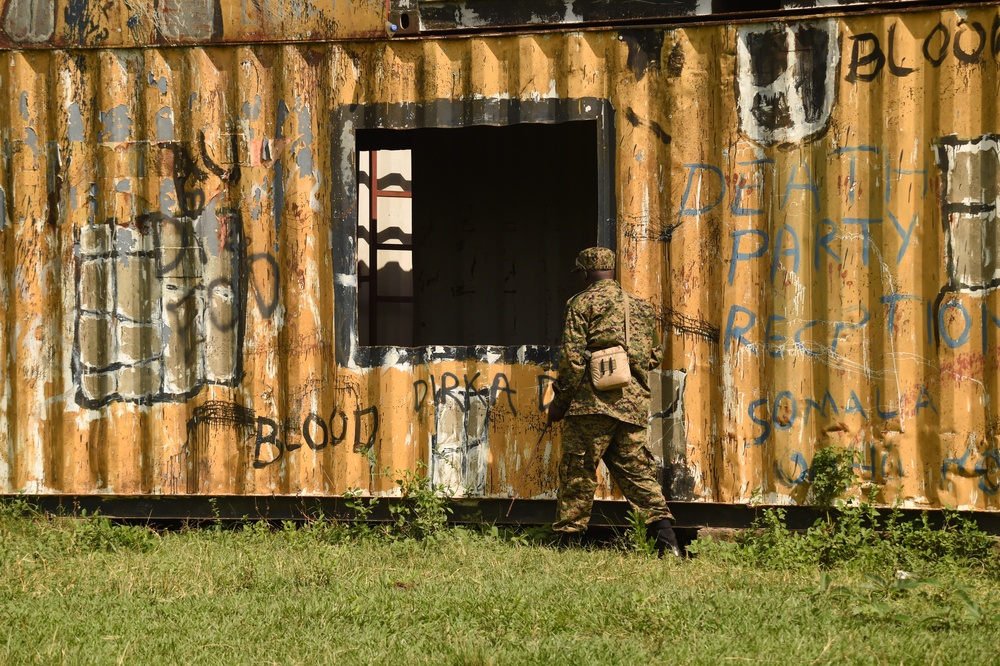 Ugandan Battle Group 22 conducts counter-IED exercise during pre-deployment training