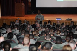 AFGSC Command CMSgt speaks, tours Minot AFB