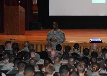 AFGSC Command CMSgt speaks, tours Minot AFB