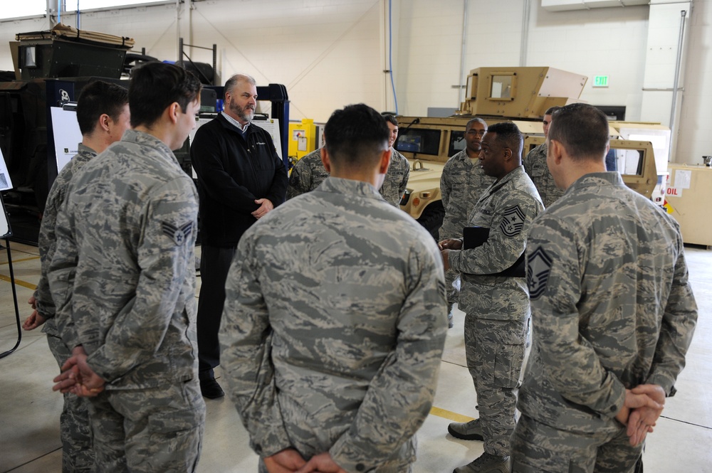 AFGSC Command CMSgt speaks, tours Minot AFB