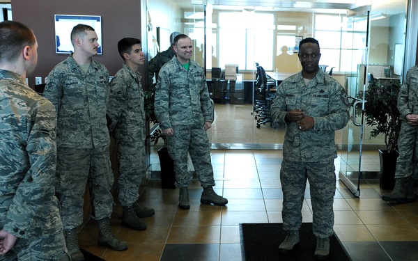 AFGSC Command CMSgt speaks, tours Minot AFB