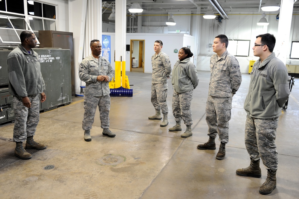 AFGSC Command CMSgt speaks, tours Minot AFB