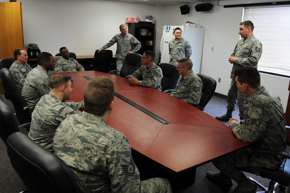 AFGSC Command CMSgt speaks, tours Minot AFB