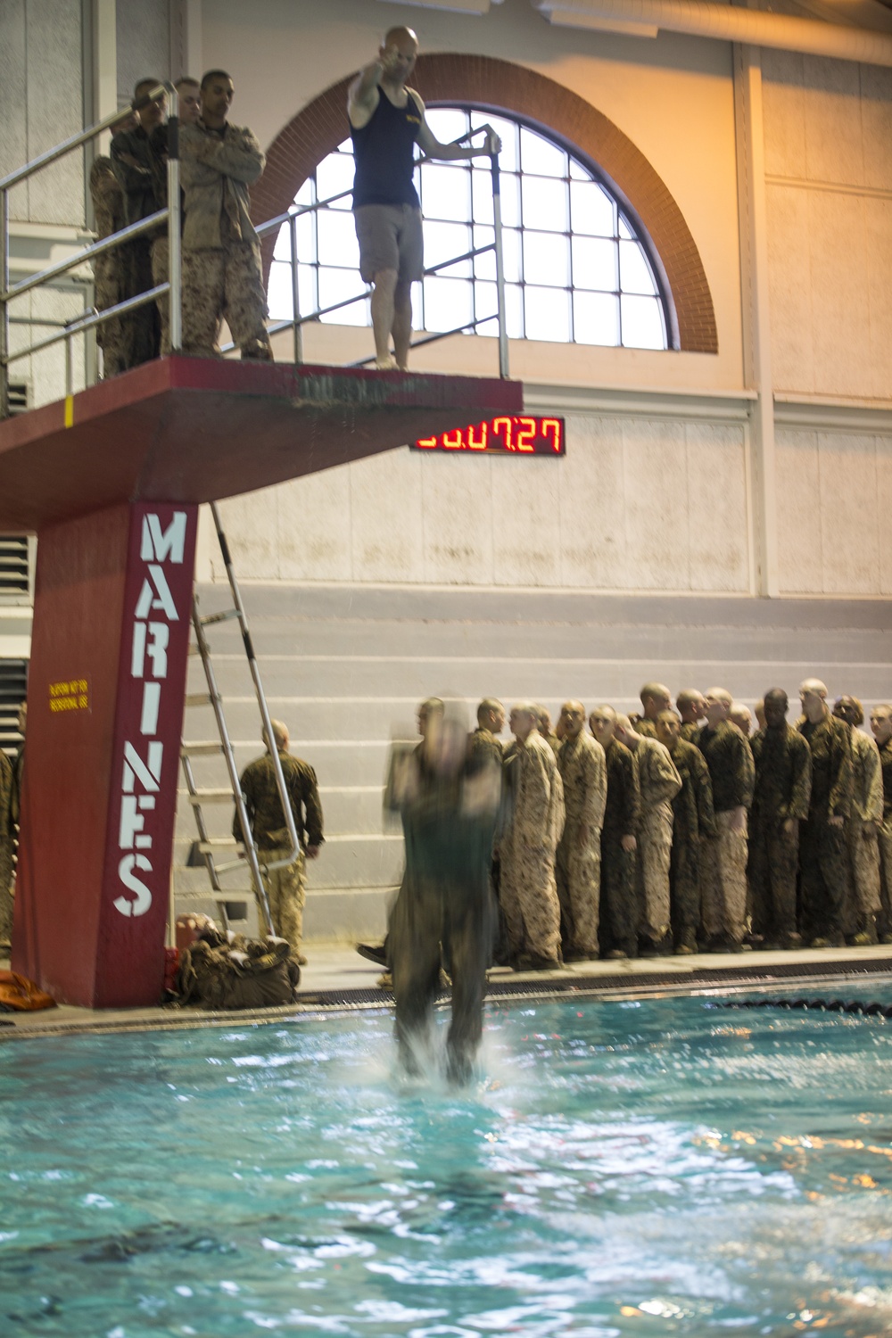 Marine recruits conquer swim qualification on Parris Island