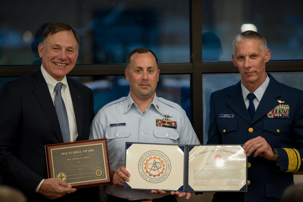Chief Petty Officer Joshua Bolz presented the 2016 Stabile Award