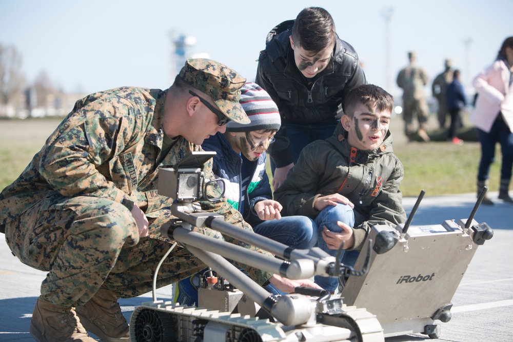 BSRF 17.1 Marines interact with local children during community outreach events