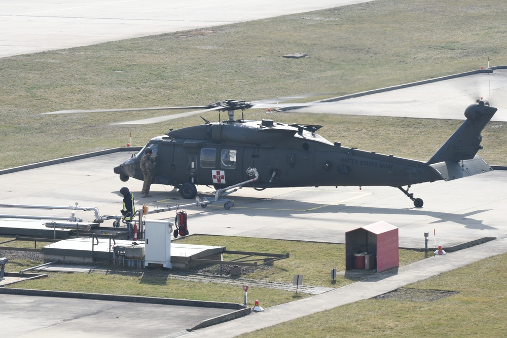 Routine Training Day at the Katterbach Army Airfield.