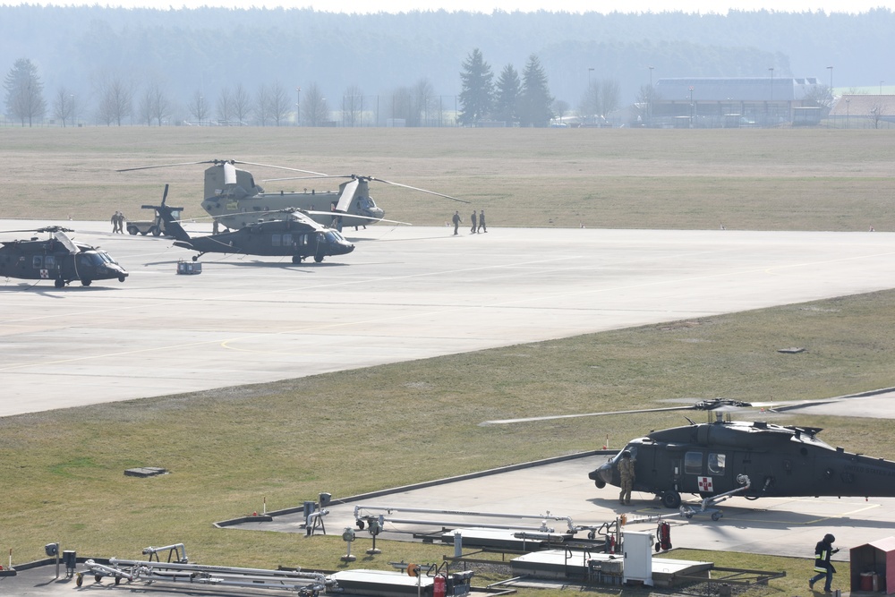 Routine Training Day at the Katterbach Army Airfield.