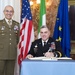 U.S. Army Chief of Staff Gen. Mark A. Milley meets with Italian Chief of the Army Lt. Gen. Danilo Errico and Italian Army soldiers in Rome, Italy, Oct. 28, 2016.