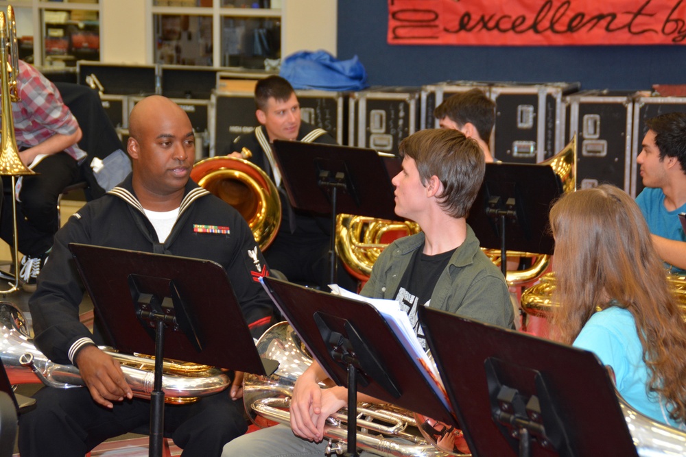 Navy Band Southwest conducts Clinic at Vista Ridge High School during Navy Week Austin
