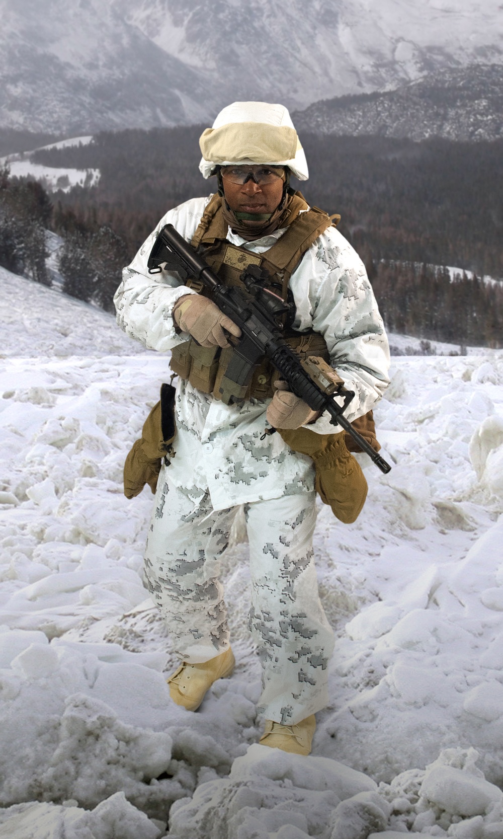 Modern Cold Weather Combat Marine Photo Illustration - Marine Corps Reserve Centennial