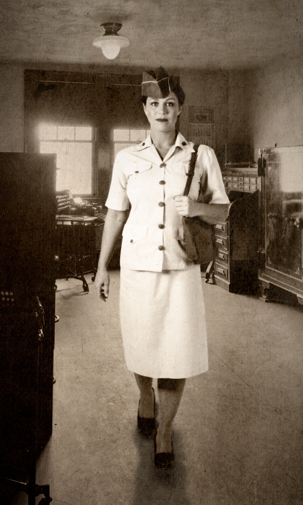 WWII Female Marine Photo Illustration - Marine Corps Reserve Centennial
