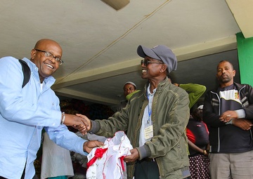 USARAF security planner for JA17 donates more than 400 articles of clothing to landslide survivors