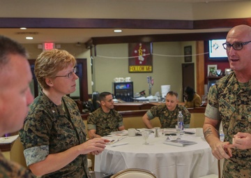 2nd MLG leaders hold a commanders huddle