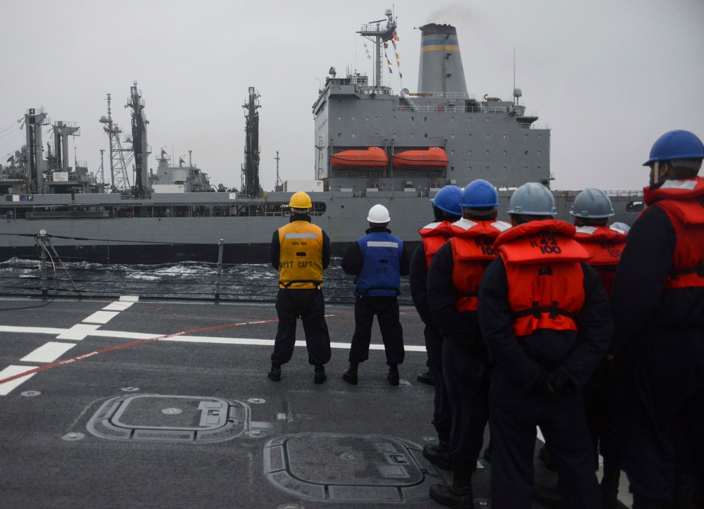 USS Kidd (DDG 100) Conducts Replenishment-At-Sea