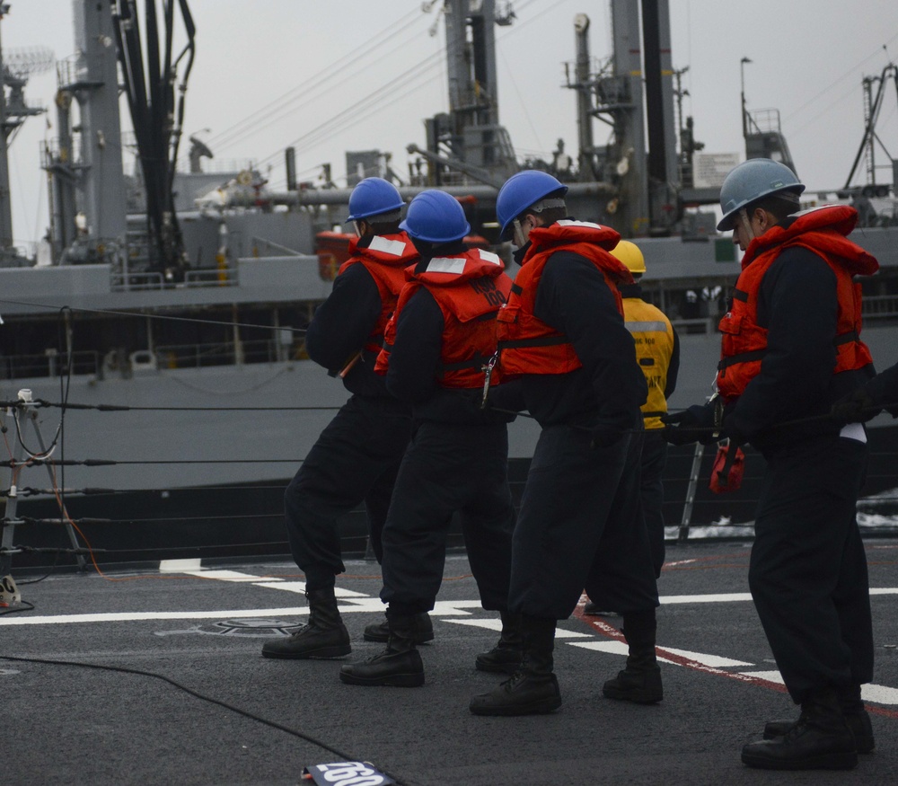 USS Kidd (DDG 100) Conducts Replenishment-At-Sea