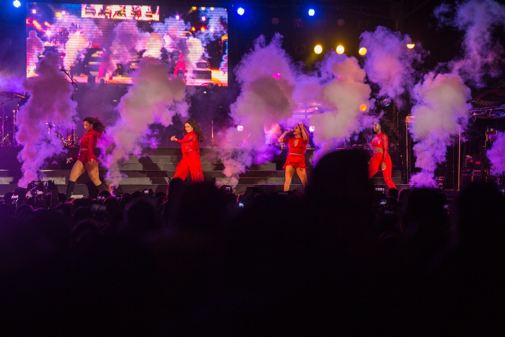 Fifth Harmony performs open gate concert aboard Camp Foster