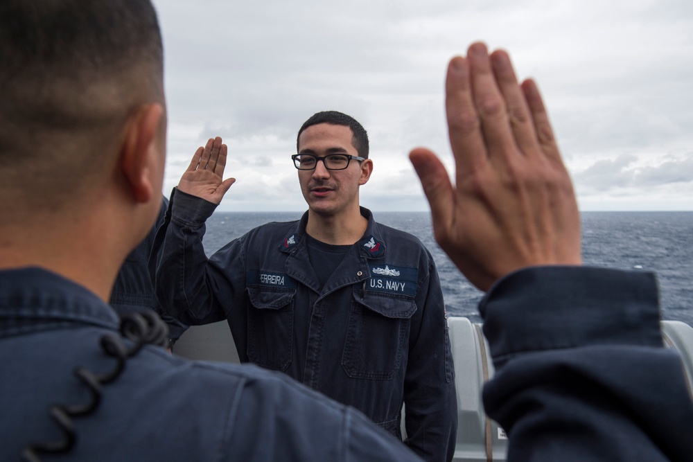 Sailors aboard USS Green Bay