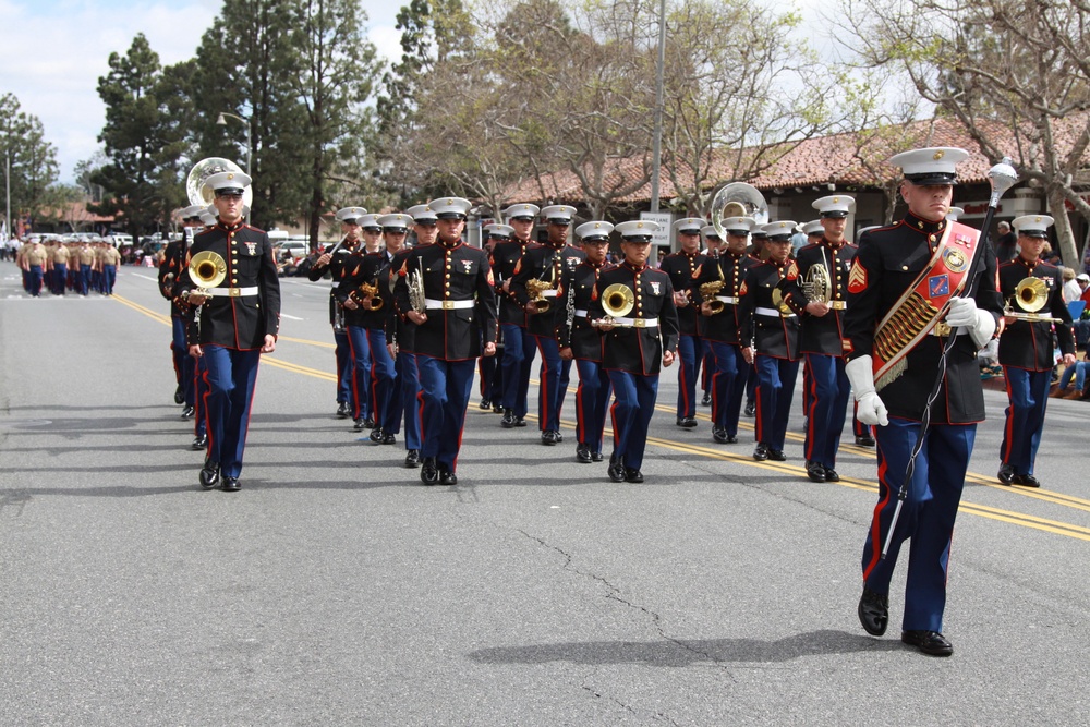 U.S. Marines march for the The 59th Annual Swallows Day Parade