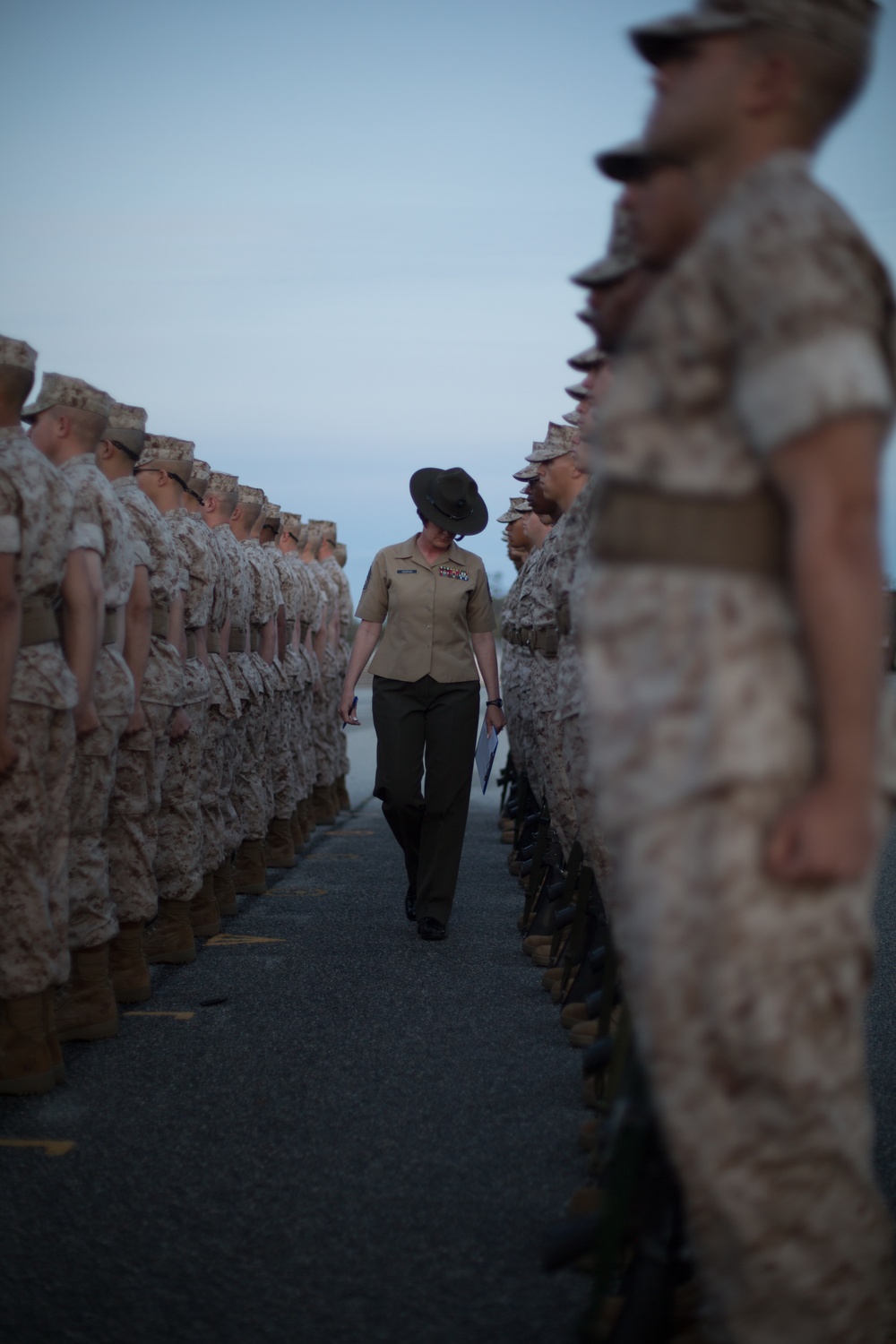 Marine recruits complete final drill evaluation on Parris Island