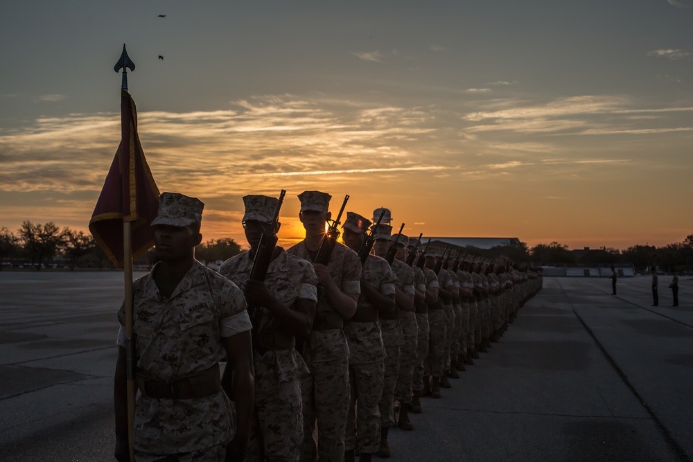 Marine recruits complete final drill evaluation on Parris Island