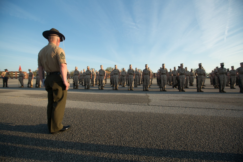 Marine recruits complete final drill evaluation on Parris Island