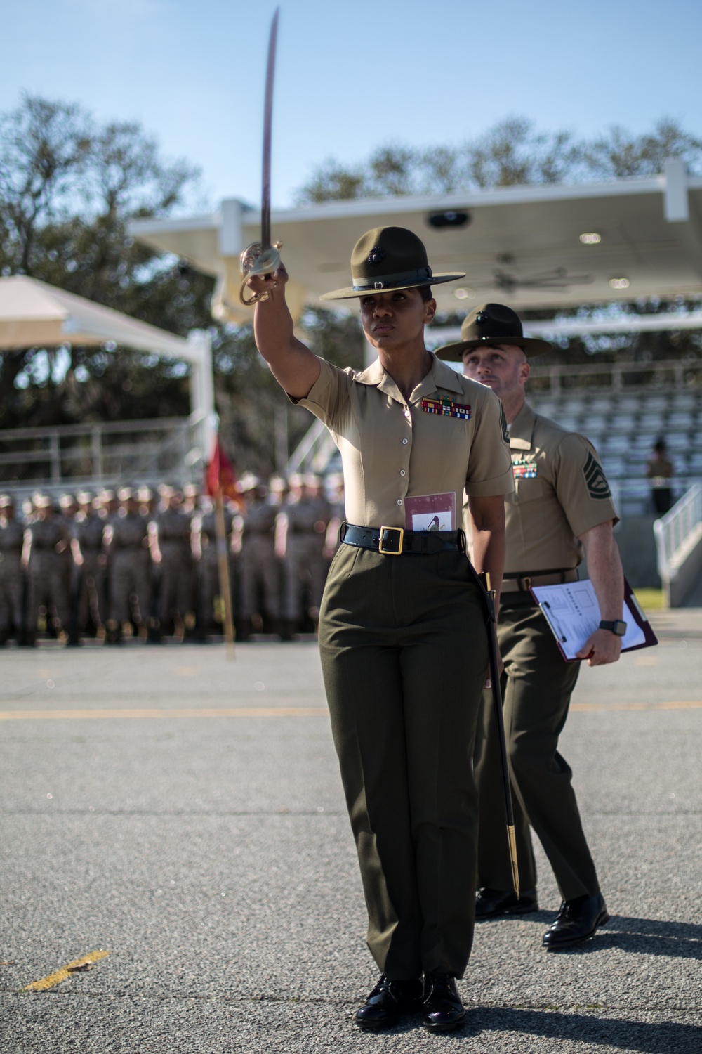 Marine recruits complete final drill evaluation on Parris Island