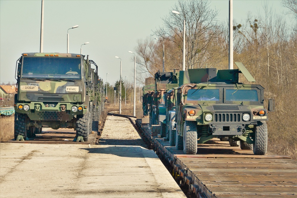 U.S. Army Vehicles Arrive in Orzysz Poland