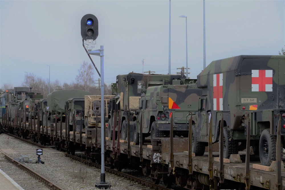 U.S. Army Vehicles Arrive in Orzysz Poland