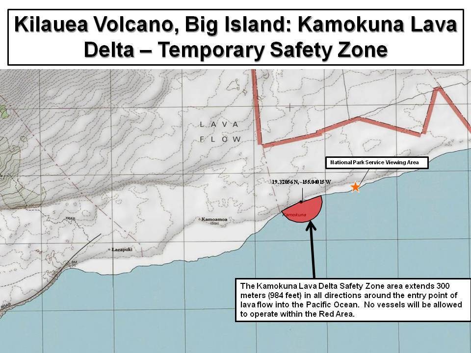 Coast Guard establishes temporary safety zone in vicinity of active Kilauea lava flow into Pacific Ocean off Hawaii’s Big Island