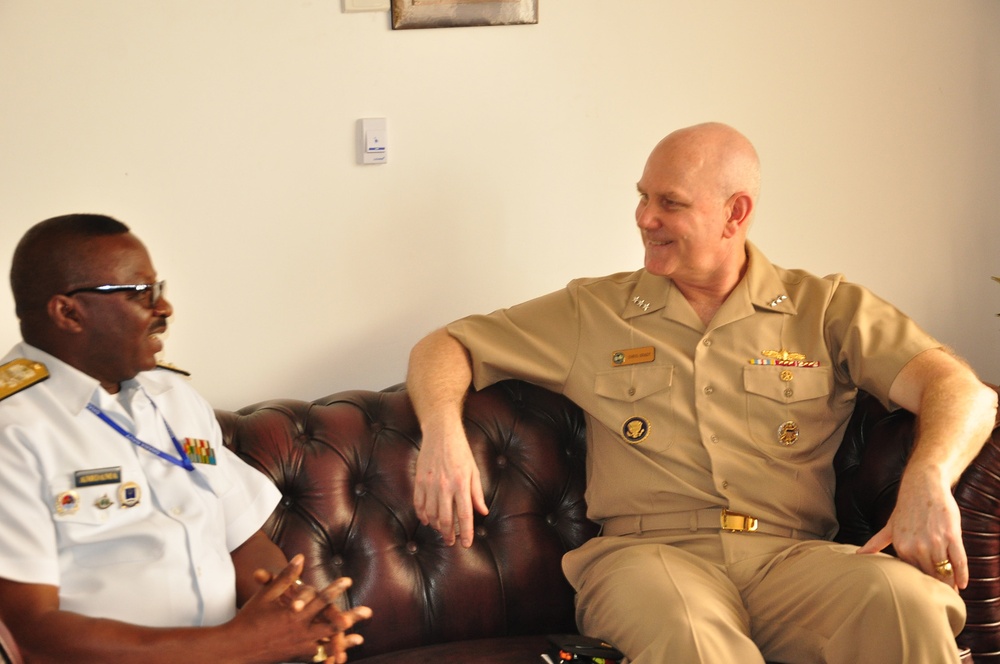 Vice Adm. Christopher Grady visits Obangame Express 2017 in Ghana