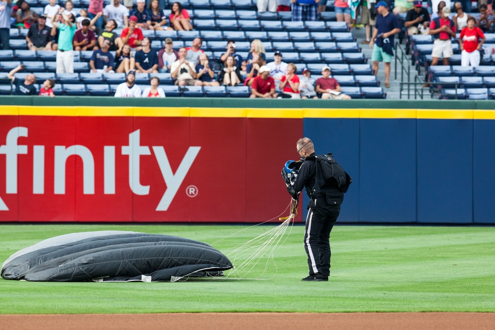 Major League Baseball's Atlanta Braves celebrate the U.S. Army Birthday