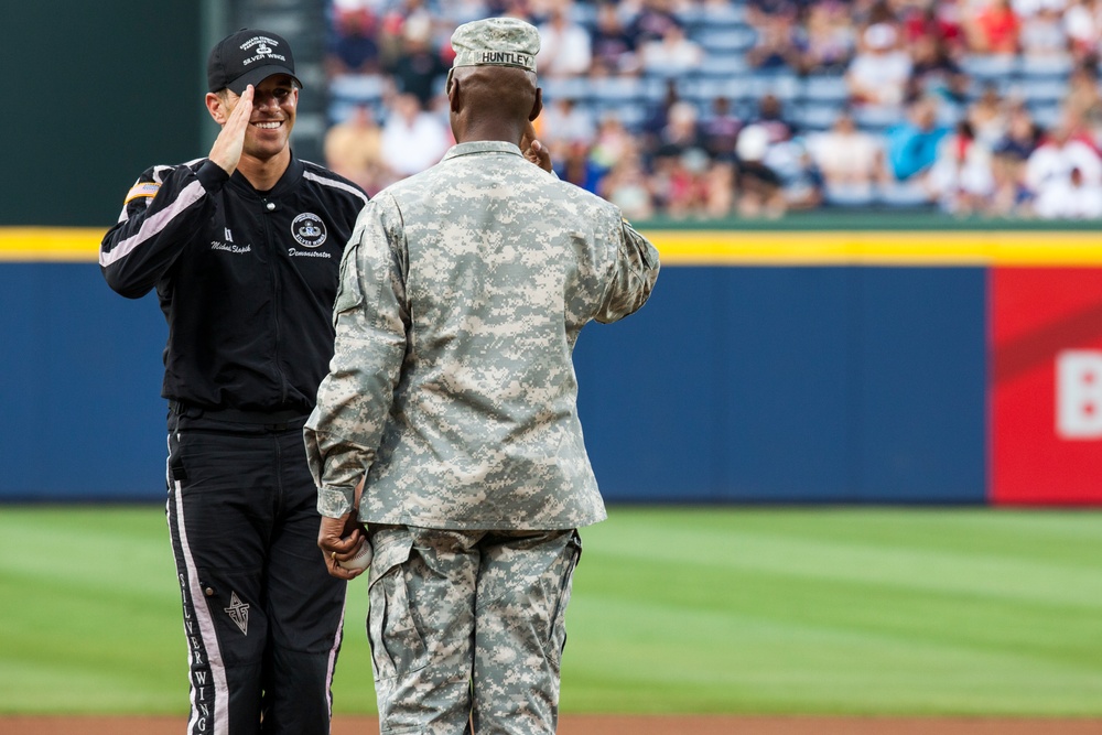 Major League Baseball's Atlanta Braves celebrate the U.S. Army Birthday