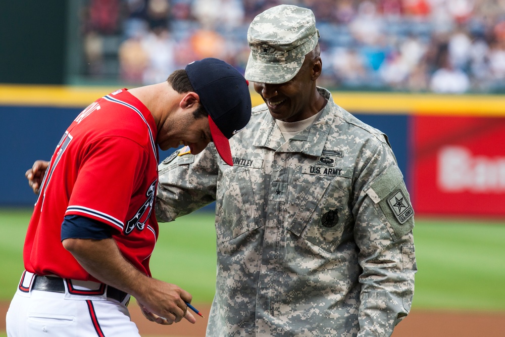 Major League Baseball's Atlanta Braves celebrate the U.S. Army Birthday