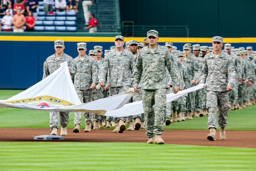 Major League Baseball's Atlanta Braves celebrate the U.S. Army Birthday