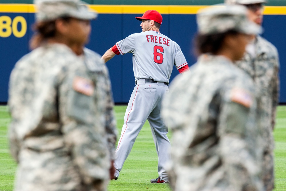 Major League Baseball's Atlanta Braves celebrate the U.S. Army Birthday