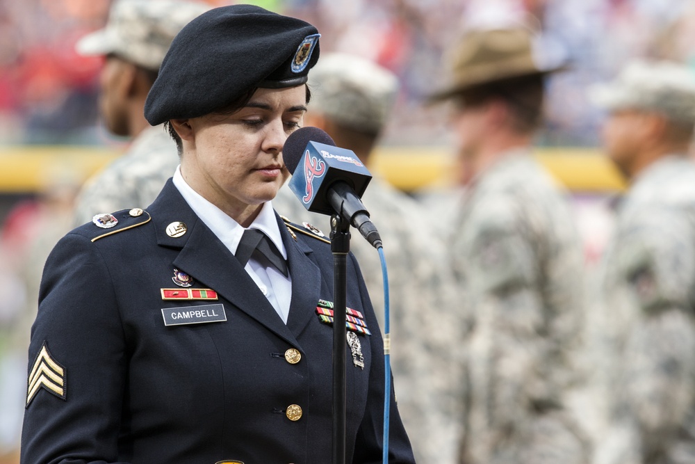 Major League Baseball's Atlanta Braves celebrate the U.S. Army Birthday