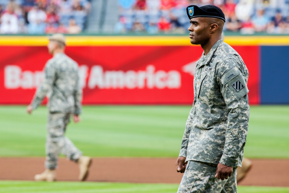 Major League Baseball's Atlanta Braves celebrate the U.S. Army Birthday