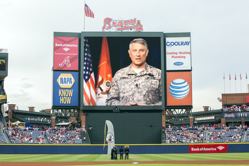 Major League Baseball's Atlanta Braves celebrate the U.S. Army Birthday